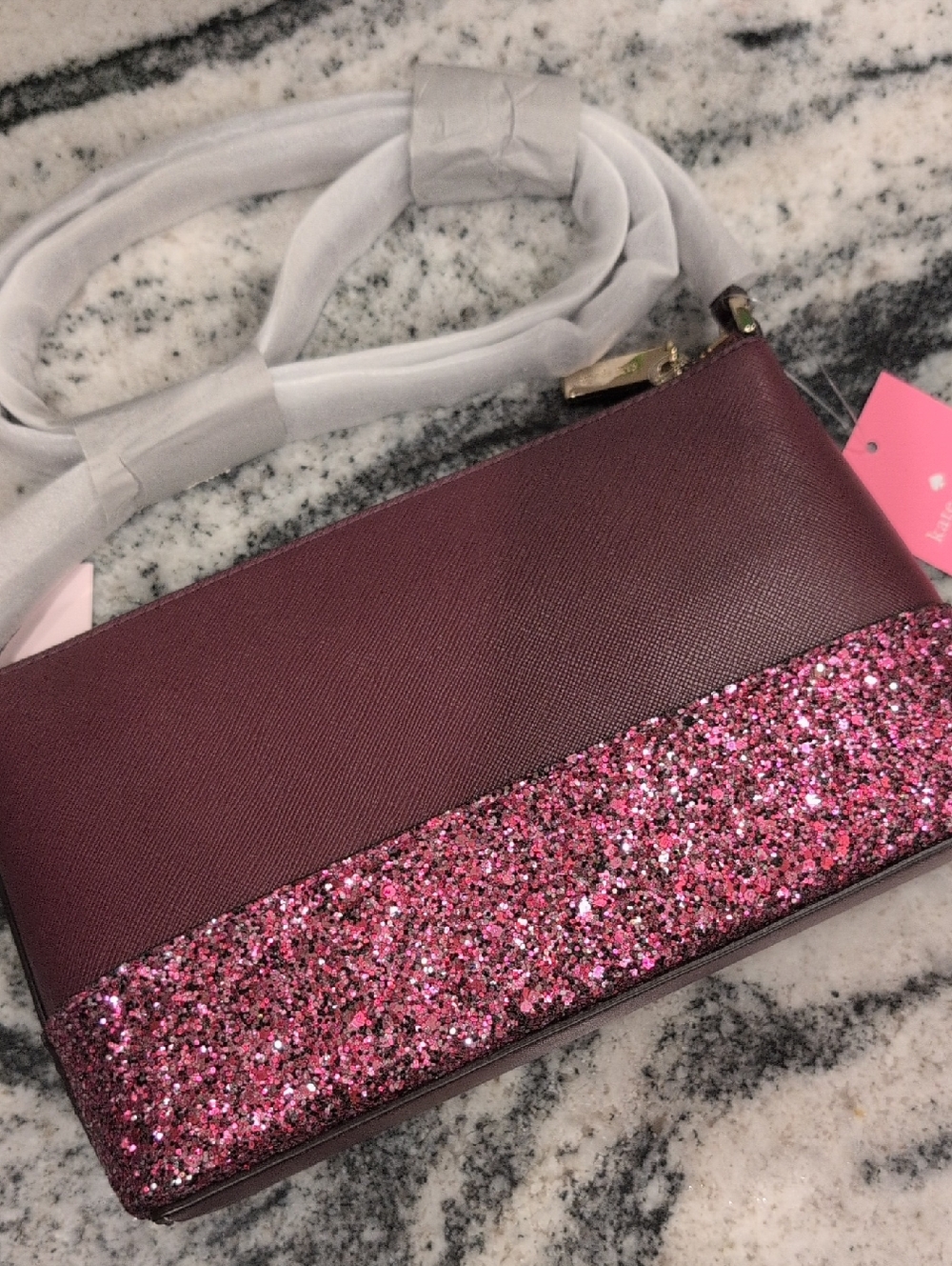 Kate Spade Flash Glitter Cherrywood Crossbody NWT - Picture 4 of 5